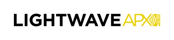 Lightwave APX wordmark, with the X stylized as a building